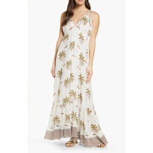 Roller Rabbit Morjim Palm Venezia Maxi Tassel‎ Cream Dress Size Medium